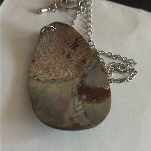 Silver Chain with Abalone Pendant